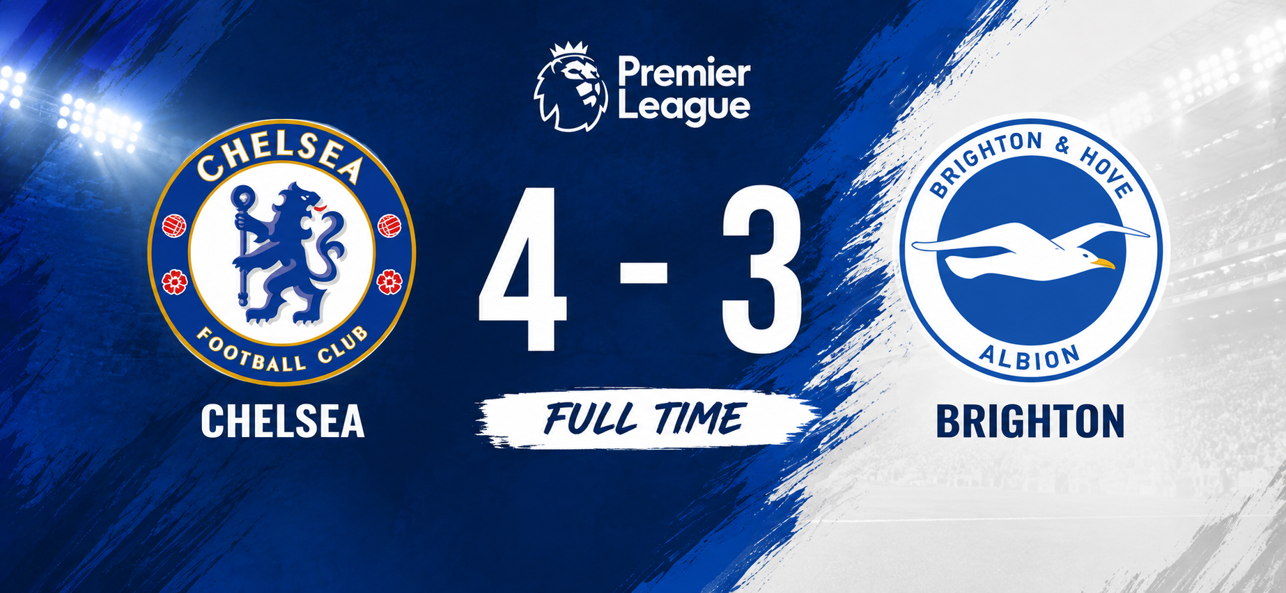 Chelsea-Brighton finisce 4-3 in una spettacolare sfida di Premier League. I Blues di Xabi Alonso volano sul 3-0, subiscono la reazione degli ospiti e vengono trascinati da Cole Palmer. Analisi tattica della partita, protagonisti, numeri e problemi difensivi del nuovo Chelsea.