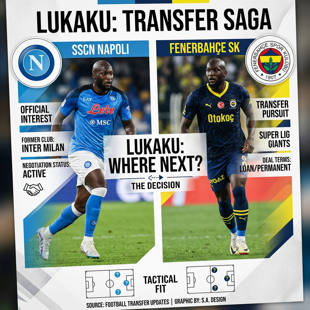 Romelu Lukaku in Napoli and Fenerbahçe kits with transfer details comparison