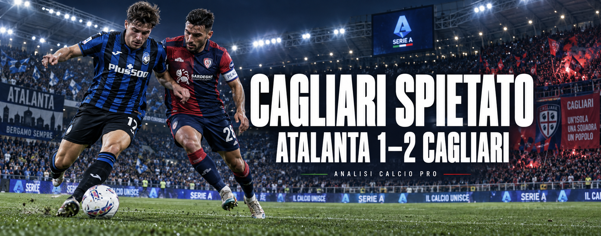 Analizzo Atalanta-Cagliari 1-2: il vantaggio di Mendy, la risposta di Scamacca e il rigore decisivo di Maldini. Possesso, tiri ed expected goals spiegano la distanza tra pressione ed efficacia, mentre Caprile protegge il successo rossoblù. La mia lettura tecnica delle occasioni e delle scelte decisive in area.