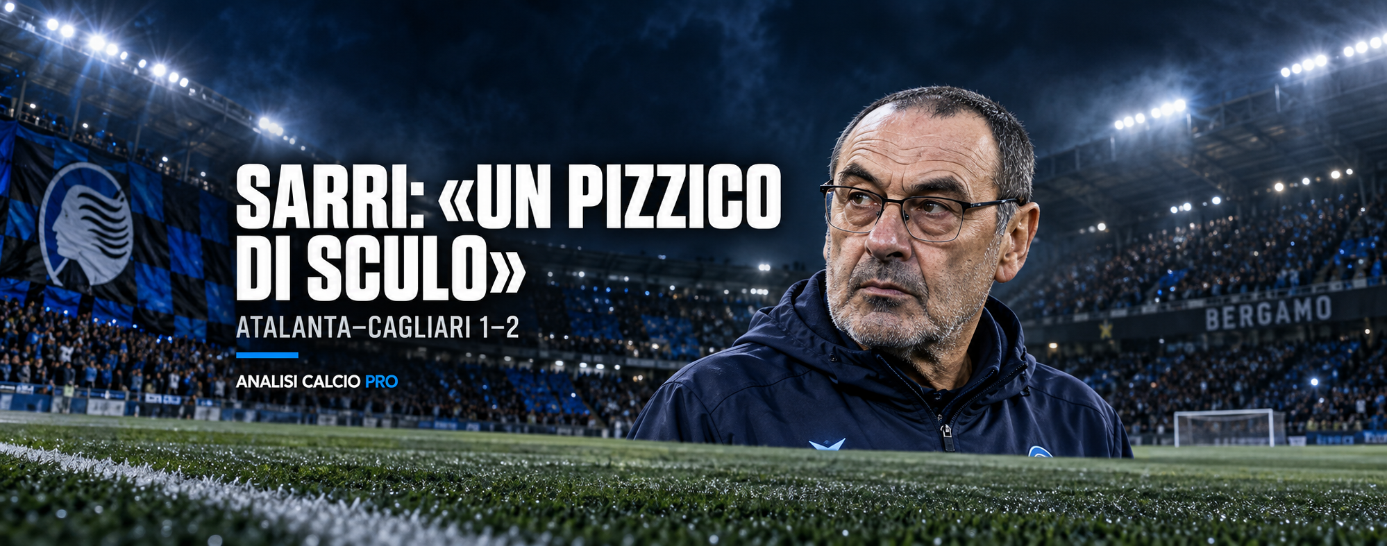 Sarri parla di «sculo» dopo la sconfitta dell’Atalanta contro il Cagliari. Analizzo le sue dichiarazioni, la differenza tra dominio e concretezza e i meriti della squadra di Pisacane. Una lettura del ko che distingue gli episodi dai problemi da correggere, senza cancellare i segnali positivi della Dea.