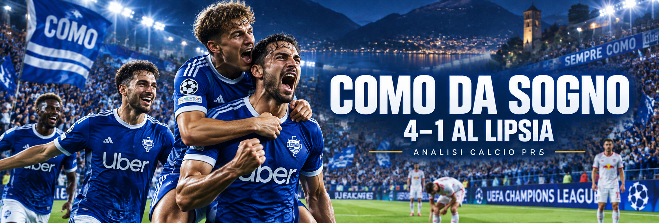 Il Como debutta in Champions League battendo il Lipsia 4-1. Analizzo le connessioni offensive, le transizioni e la gestione del vantaggio della squadra di Fàbregas, con statistiche e protagonisti di una notte storica al Sinigaglia. Una lettura tecnica per capire cosa racconta davvero questo grande successo.