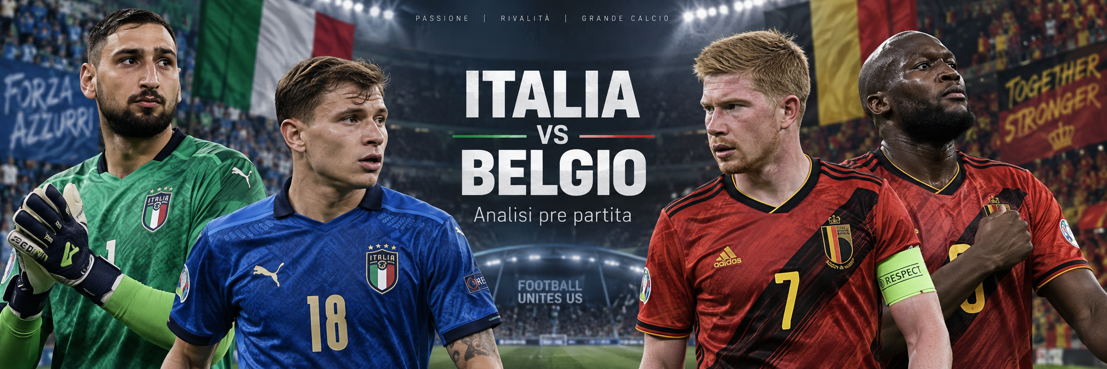 Italia-Belgio apre la nuova Nations League e inaugura il ritorno di Roberto Mancini sulla panchina azzurra. Analizzo tattica, quote, probabili formazioni, punti di forza e criticità delle due nazionali, con il modello GoalMatrix che individua i mercati ELITE e lo scenario più probabile della gara.