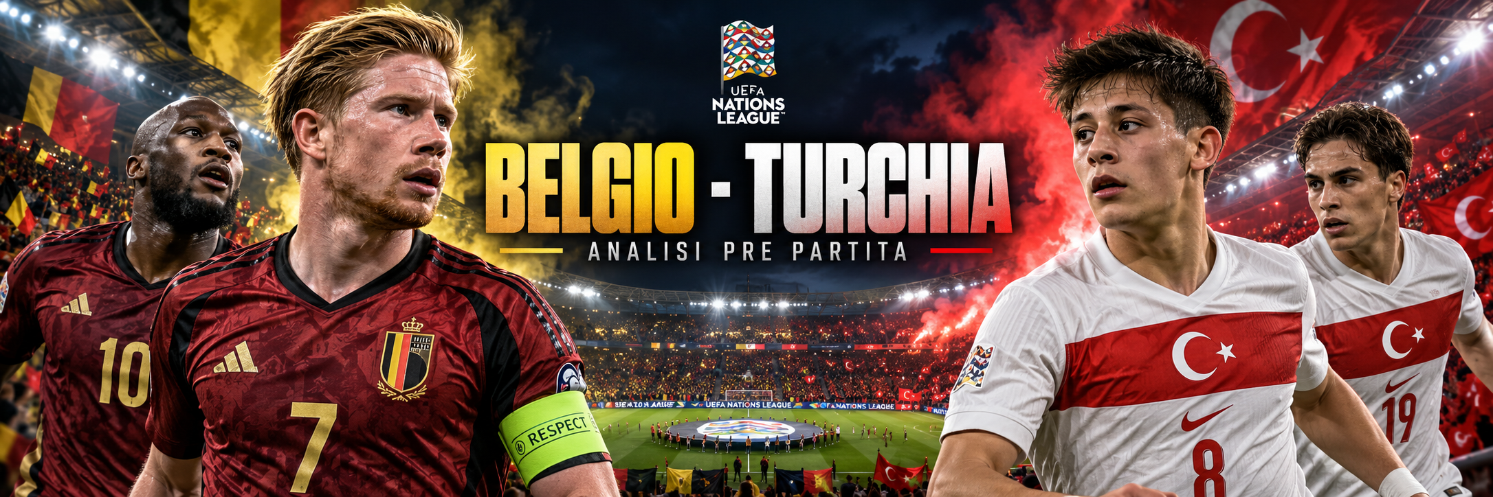 Belgio-Turchia è già una sfida decisiva nel Gruppo A1 di Nations League. Analizzo forma, quote, probabili formazioni, assenze e dati GoalMatrixAI. Belgio favorito, ma la Turchia di Montella cerca il primo risultato dopo due sconfitte consecutive.