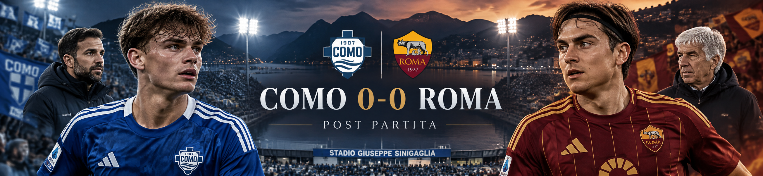 Como-Roma termina 0-0 al Sinigaglia dopo una partita intensa e ricca di episodi. Il Como domina possesso e conclusioni, mentre l’espulsione di Malen costringe la Roma a resistere in dieci per oltre mezz’ora. Analisi, statistiche e chiavi tattiche della sfida.