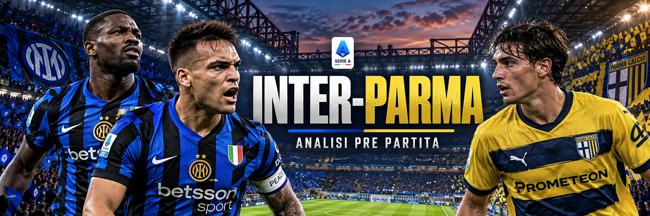 Inter-Parma apre una fase decisiva della stagione nerazzurra. Analizzo probabili formazioni, assenze, momento delle due squadre, quote Betflag e dati GoalMatrixAI. Inter nettamente favorita, ma la nuova gestione Gilardino e l'approccio difensivo del Parma possono rendere la gara meno semplice del previsto.
